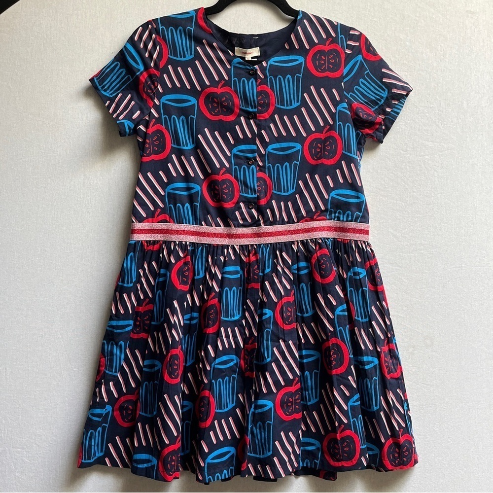 NWT Catimini Printed Kids Cotton Dress Size 2 (Fits 12M-2T)